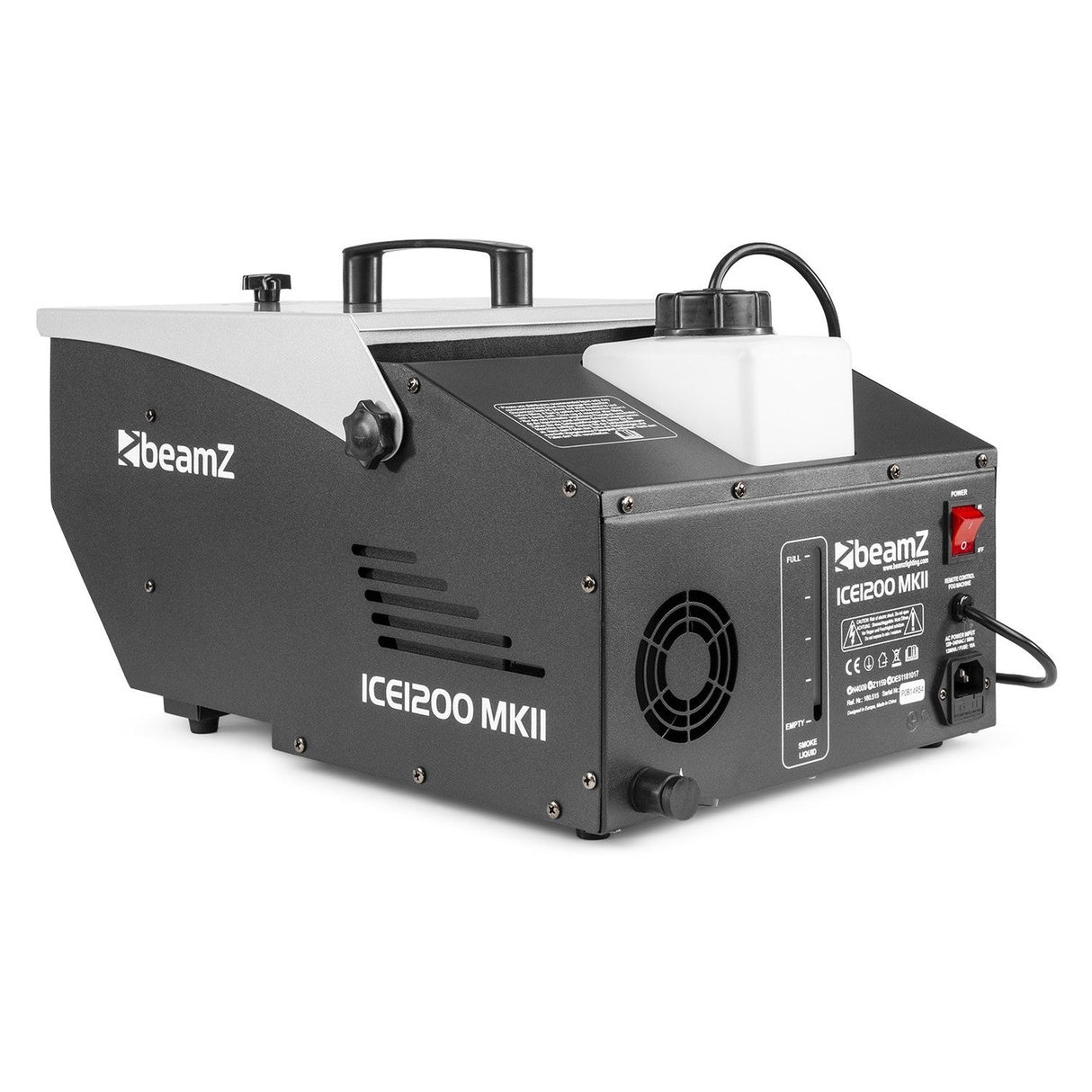beamZ ICE1200 MKII IJs-Rookmachine 1200W met Laaghangende Rook en 1.3L Tank