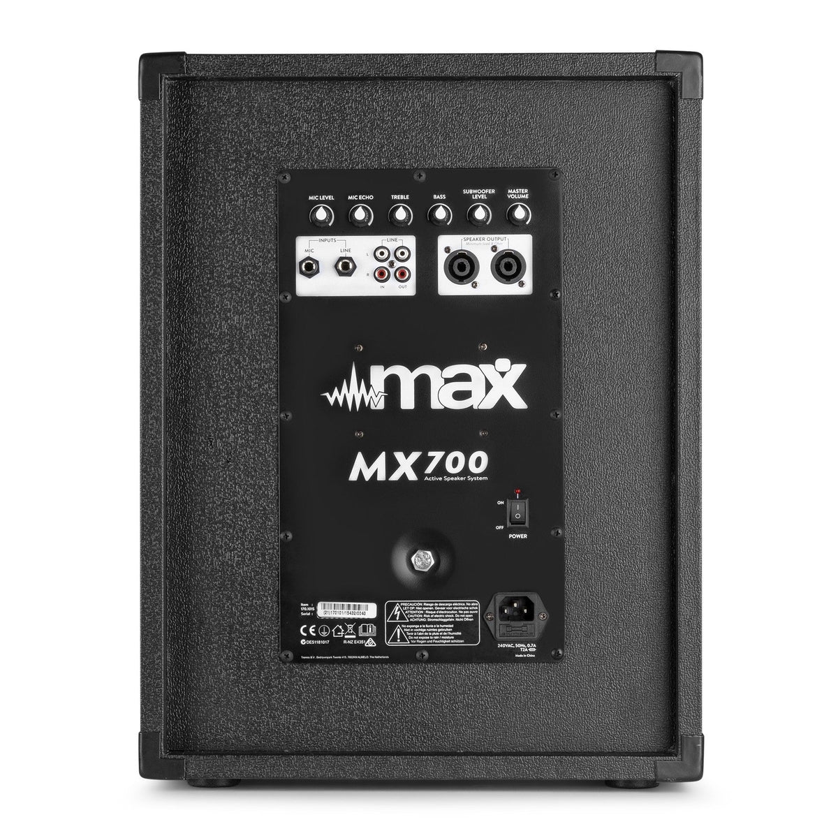 MAX MX700 2.1 Actieve Speakerset 700W met 12 inch Subwoofer en 2x 8 inch Tops