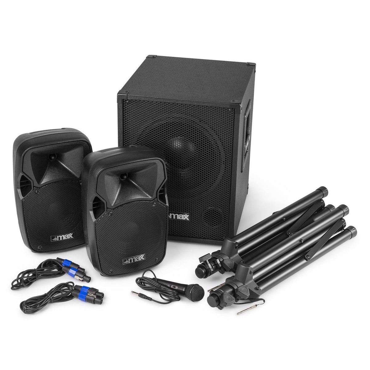 MAX MX700 2.1 Actieve Speakerset 700W met 12 inch Subwoofer en 2x 8 inch Tops