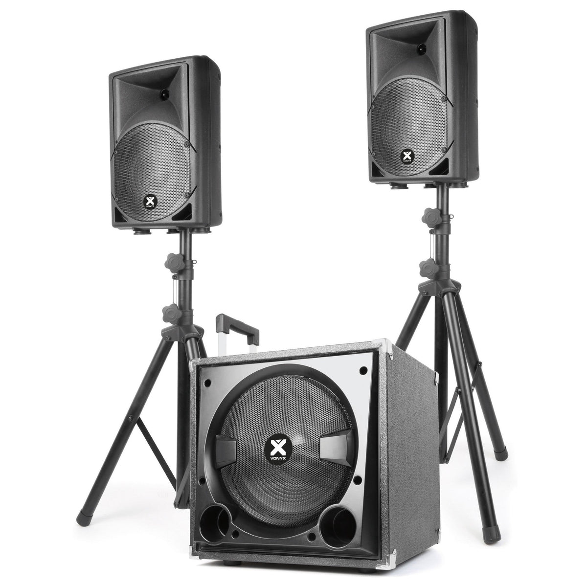 VONYX VX800BT 2.1 Actieve Speakerset 800W met 12 inch Subwoofer, Bluetooth en USB/SD MP3 Speler