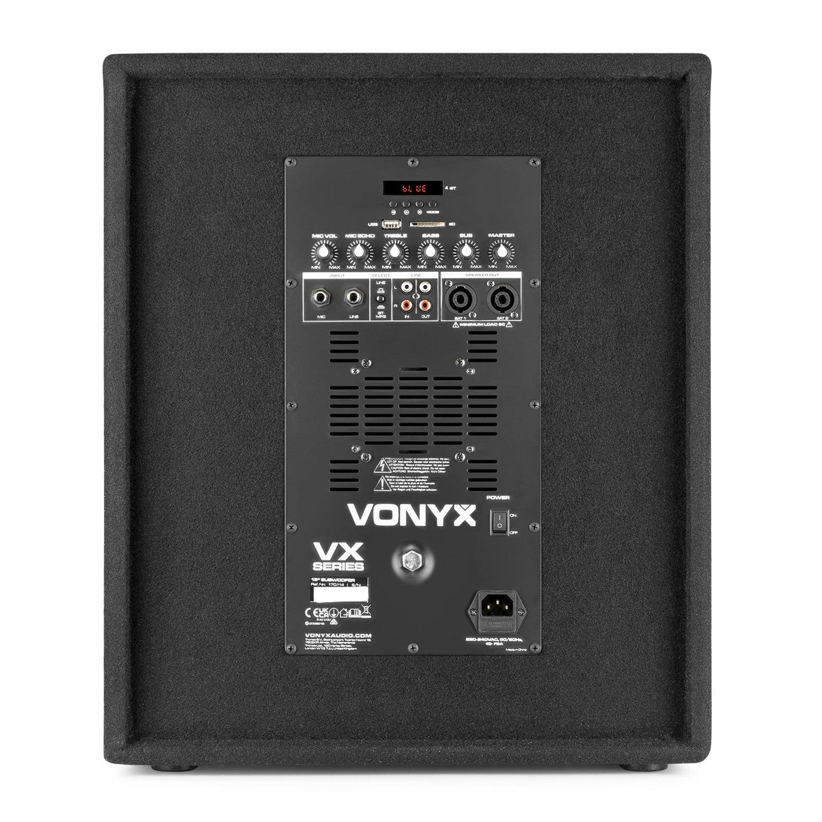 VONYX VX1015BT 1000W 2.1 Actieve Speakerset met 15 inch Subwoofer, Bluetooth en 10 inch Satellietspeakers