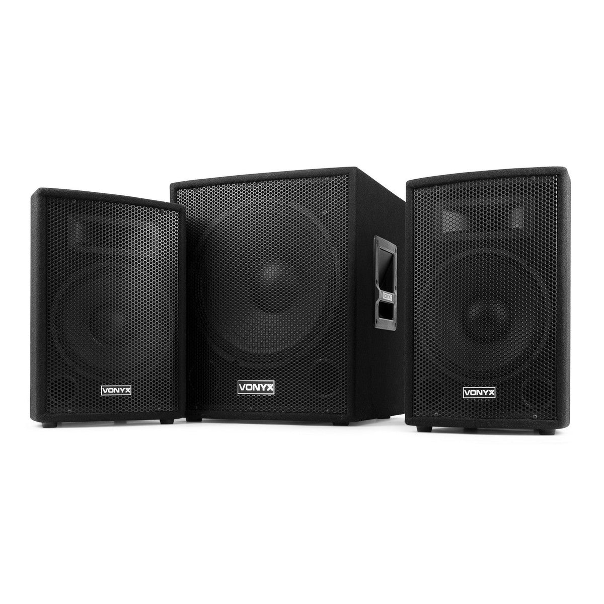 VONYX VX1015BT 1000W 2.1 Actieve Speakerset met 15 inch Subwoofer, Bluetooth en 10 inch Satellietspeakers