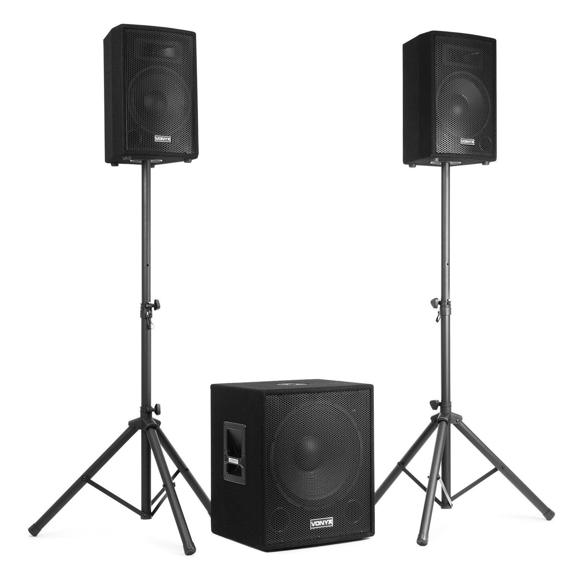 VONYX VX1015BT 1000W 2.1 Actieve Speakerset met 15 inch Subwoofer, Bluetooth en 10 inch Satellietspeakers