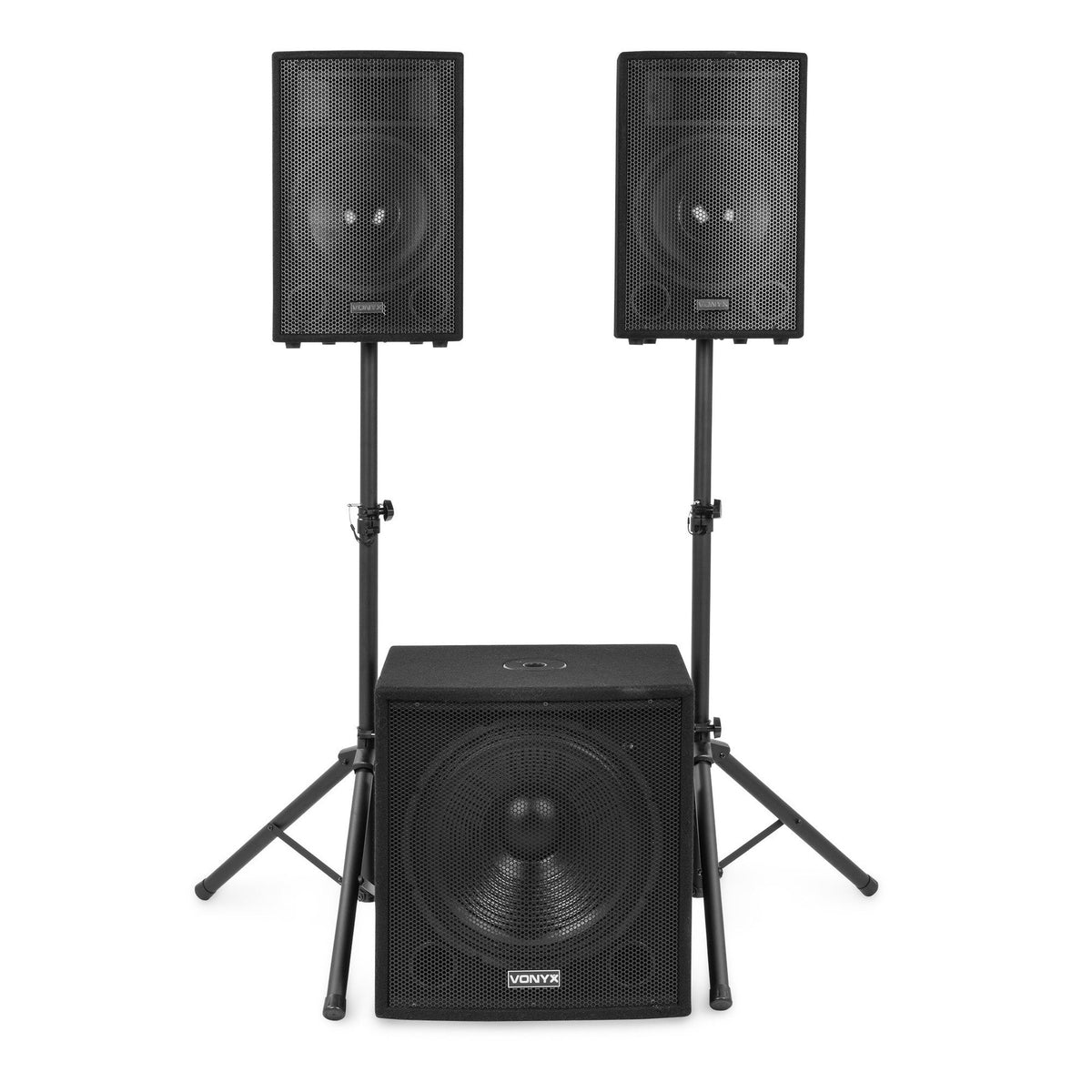 VONYX VX1218BT 1200W 2.1 Actieve Speakerset met 18 inch Subwoofer, Bluetooth 5.3 en 12 inch Satellieten