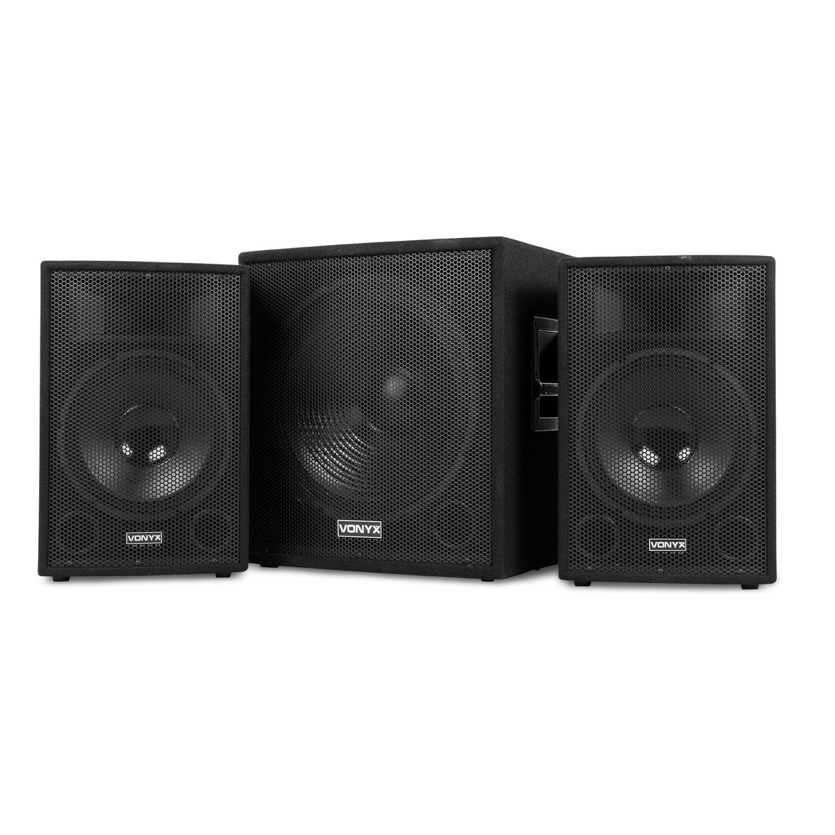 VONYX VX1218BT 1200W 2.1 Actieve Speakerset met 18 inch Subwoofer, Bluetooth 5.3 en 12 inch Satellieten