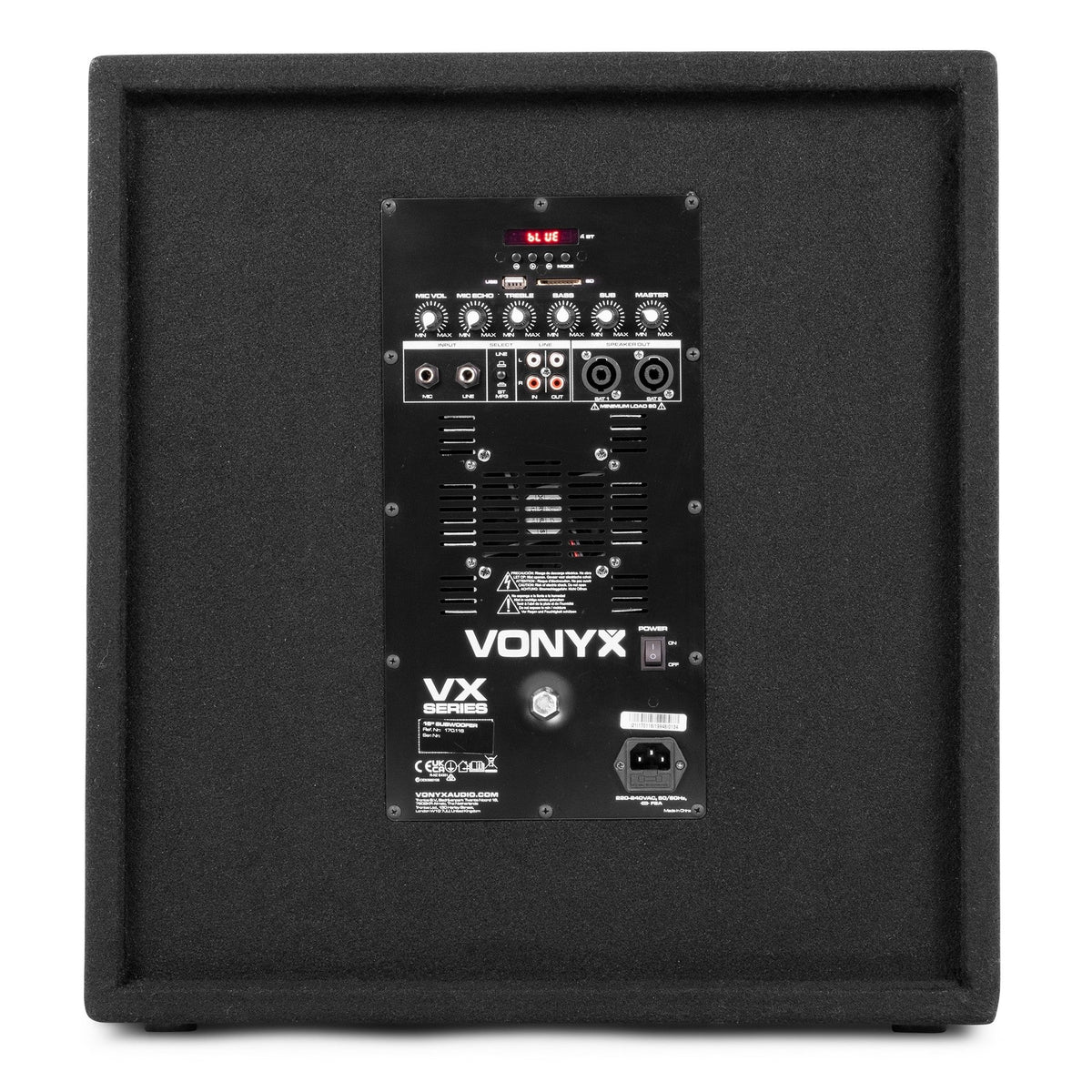 VONYX VX1218BT 1200W 2.1 Actieve Speakerset met 18 inch Subwoofer, Bluetooth 5.3 en 12 inch Satellieten