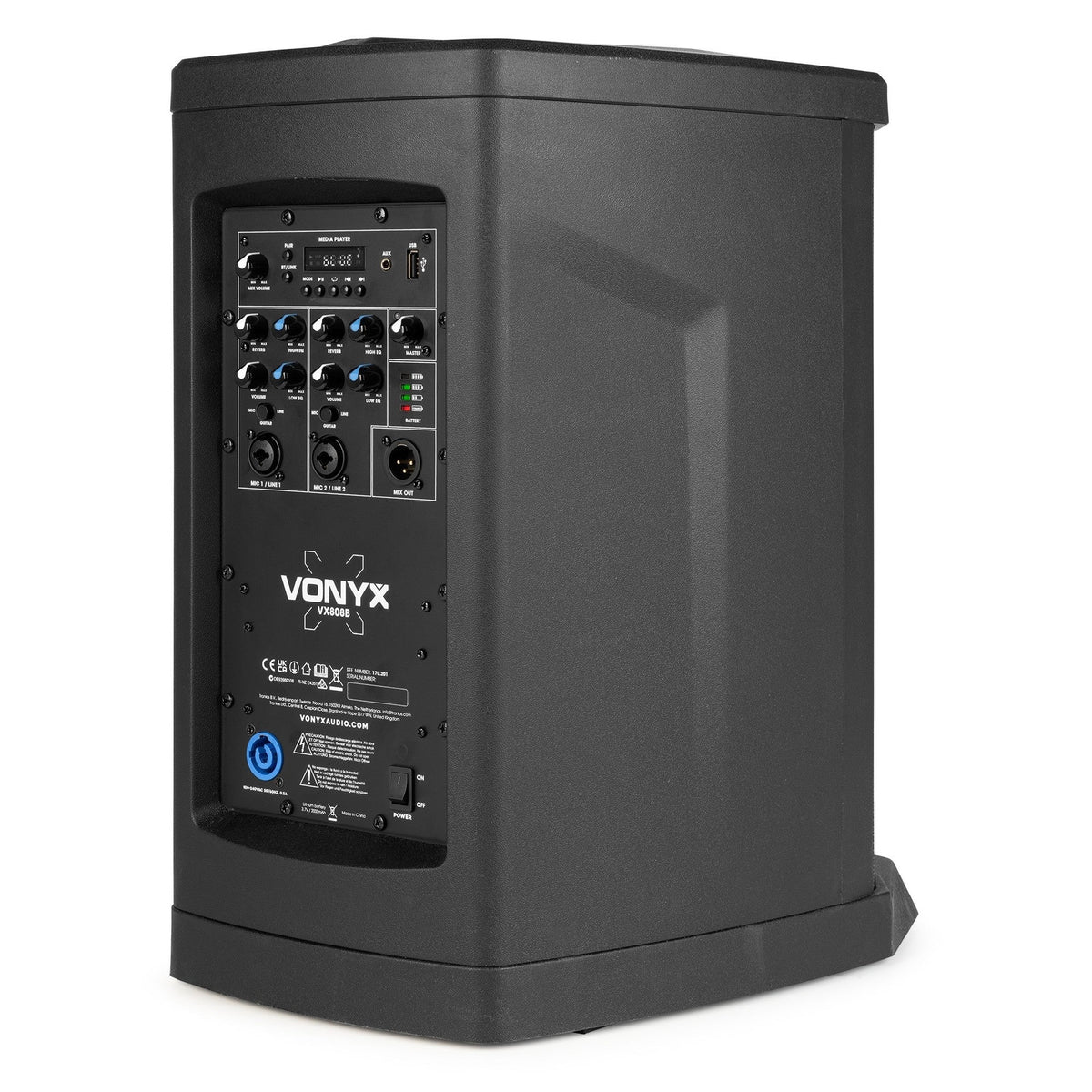 VONYX VX808B Kolom Geluidssysteem 320W met Accu, Bluetooth 5.0 en USB Speler