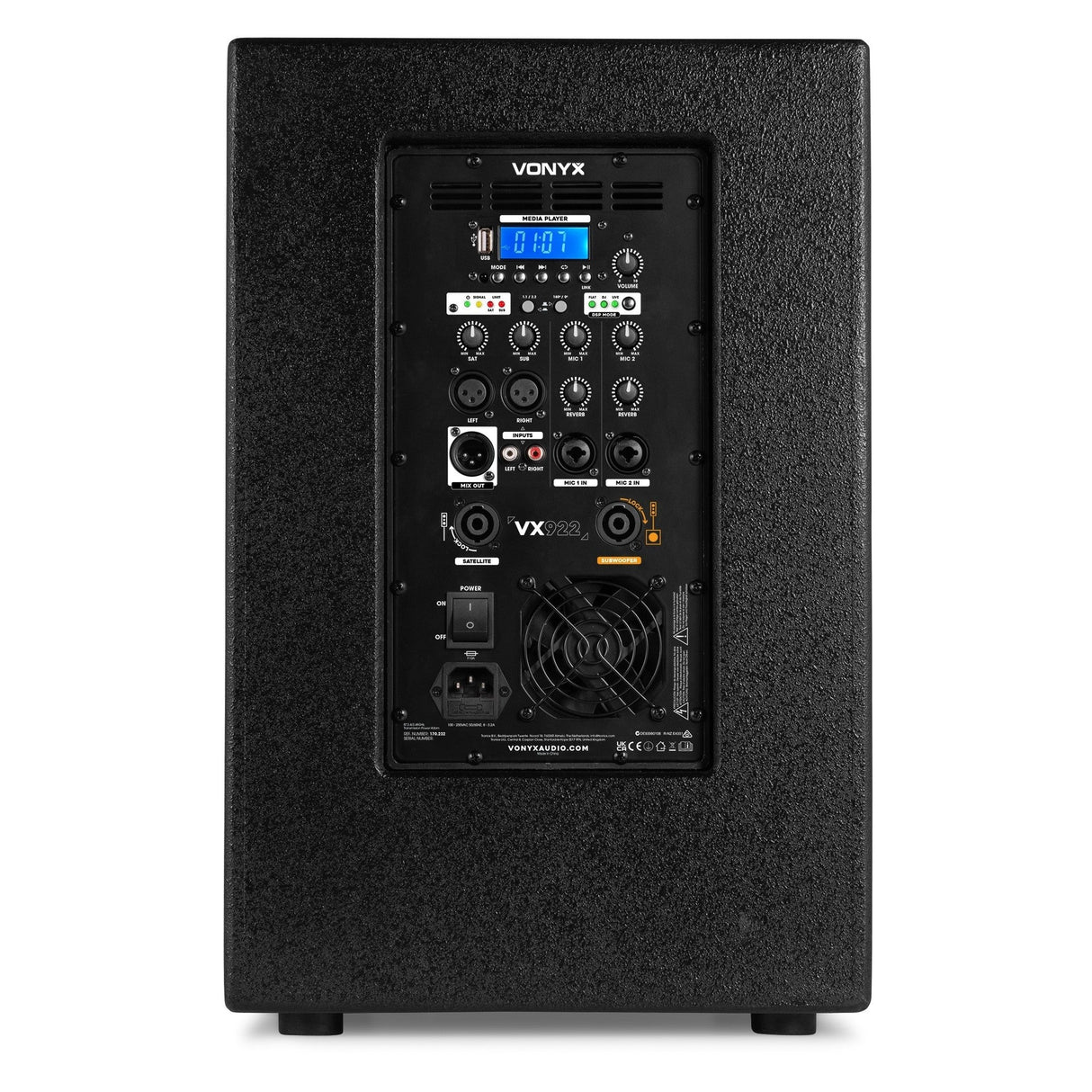 VONYX VX922 Compact 2.2 Line Array Set 1600W met Dubbele 12 inch Subwoofers, DSP en Bluetooth 5.0