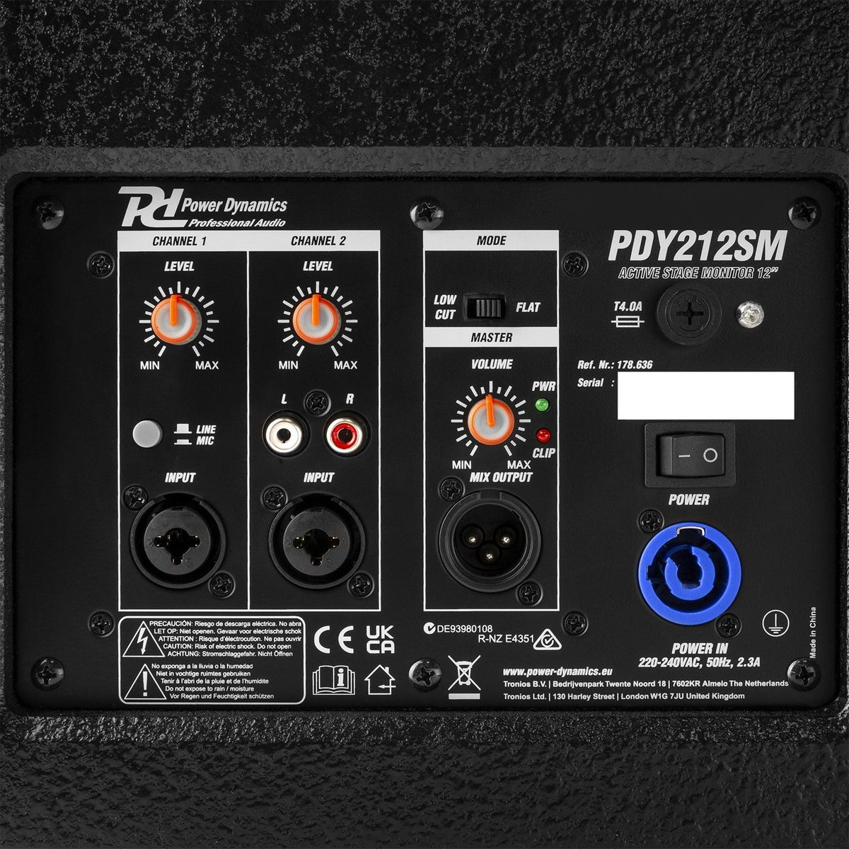 Power Dynamics PDY212SM Actieve Stage Monitor 700W met 12 inch Woofer en Bi-Amp Versterker
