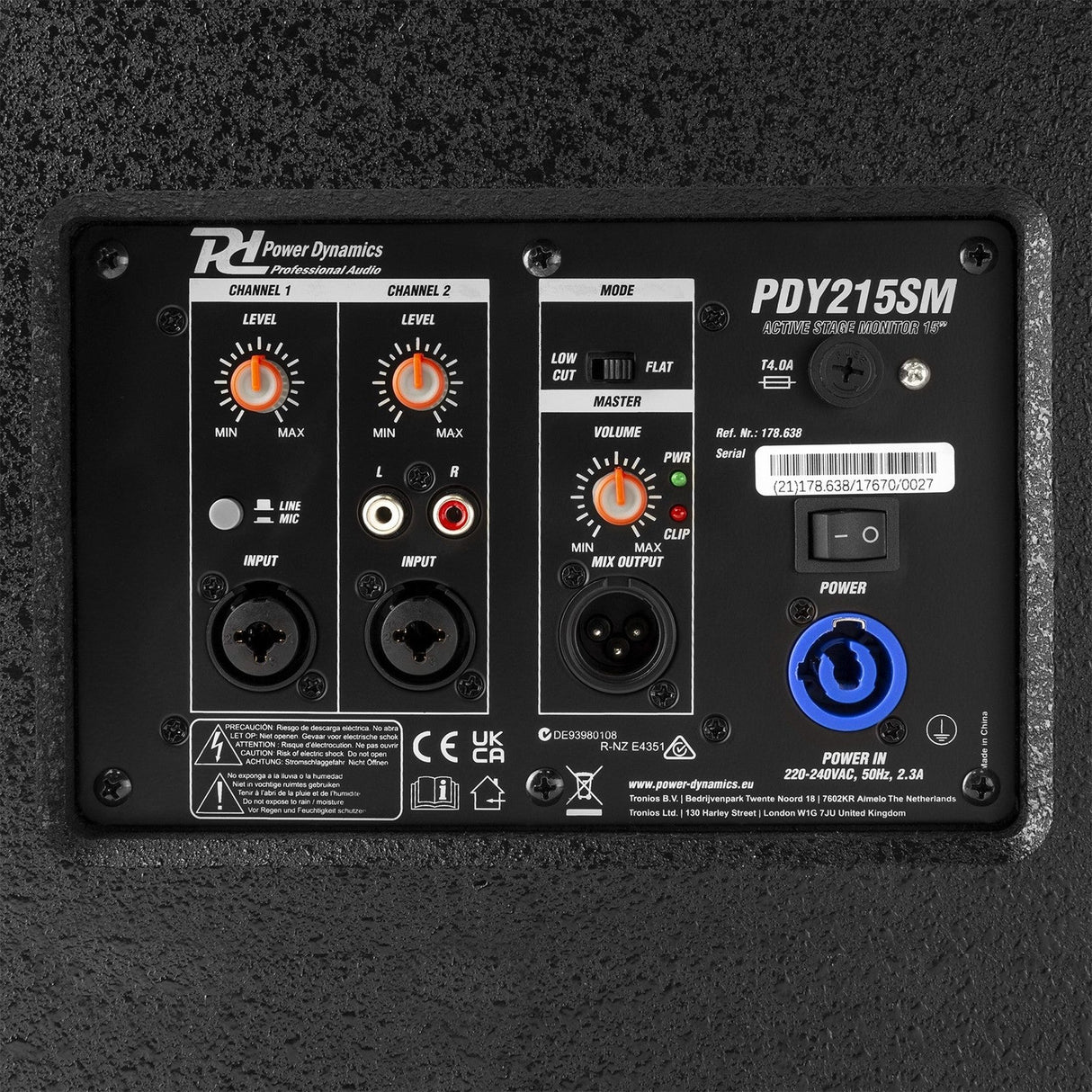 Power Dynamics PDY215SM Actieve Stage Monitor 800W met 15 inch Woofer en Bi-Amp Versterker