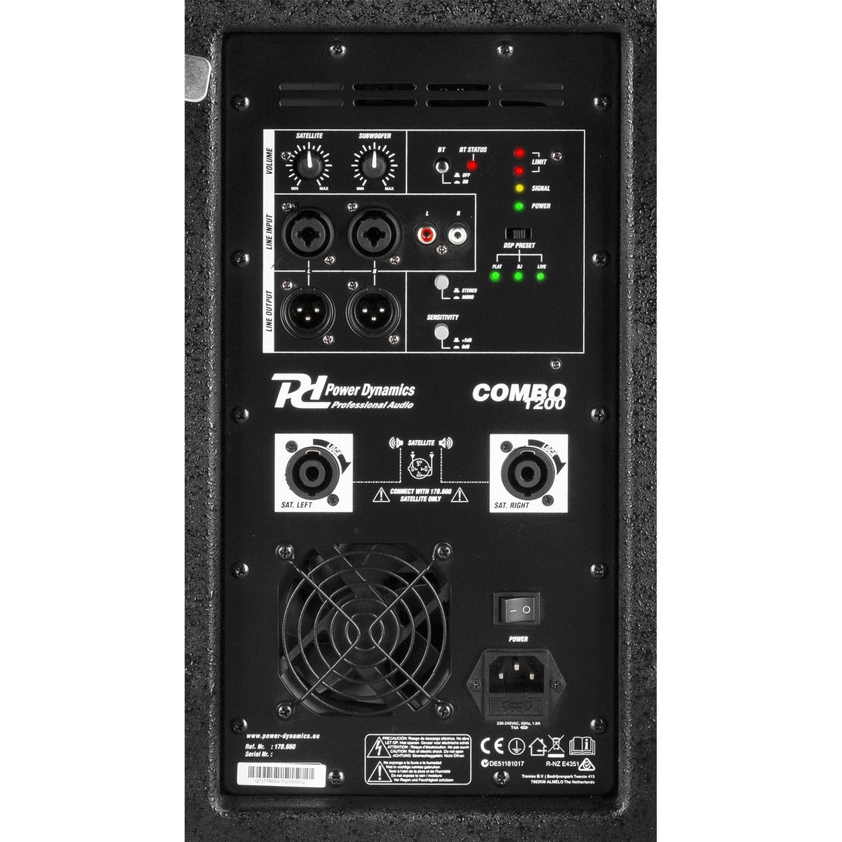 Power Dynamics PD Combo 1200 Geluidssysteem 1200W met 12 inch Subwoofer, DSP en Bluetooth