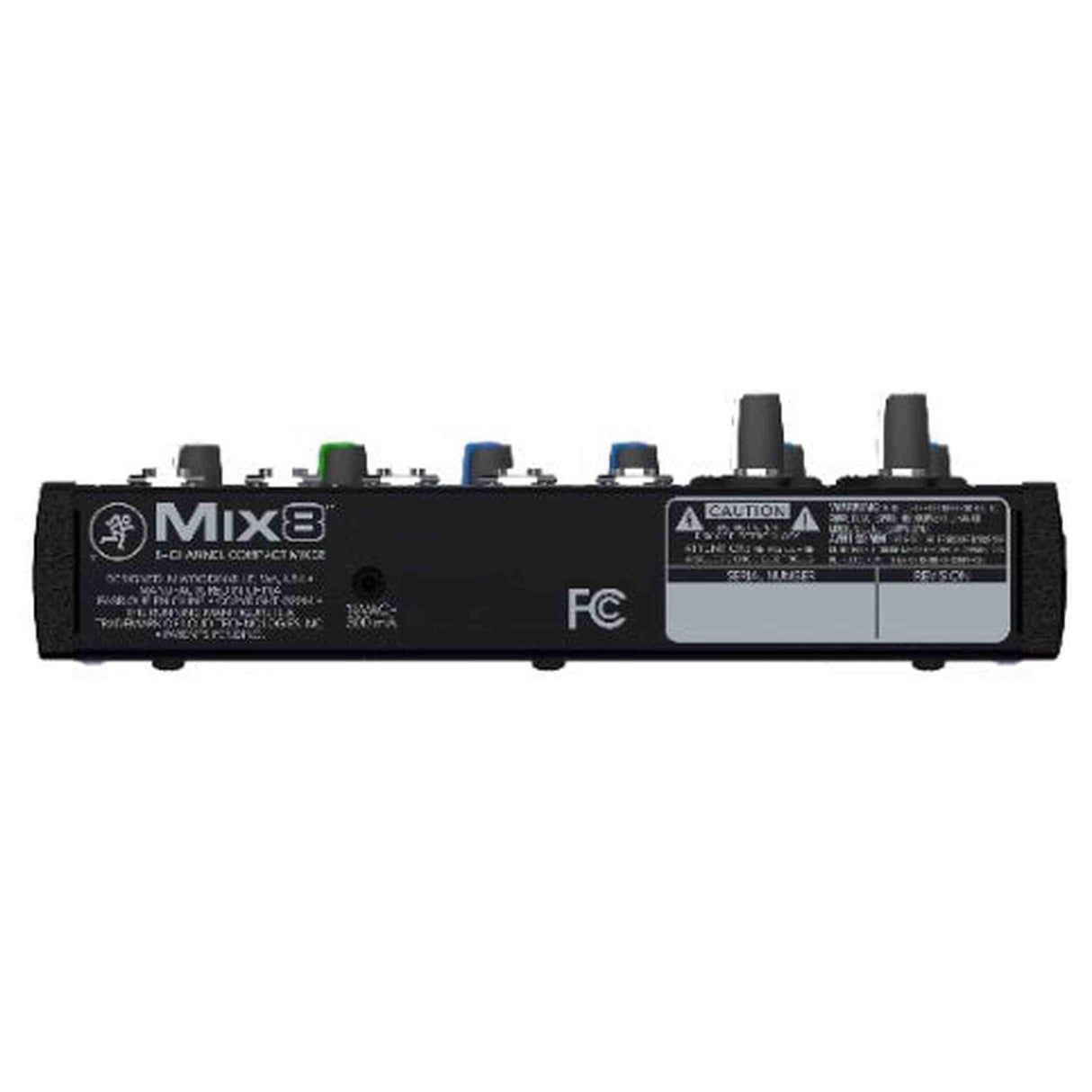 Mackie Mix8 4-kanaals mengpaneel met 2 microfooningangen, 3-bands EQ en aux send