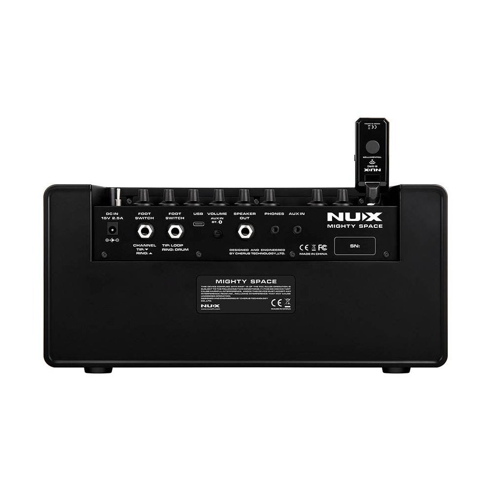NUX MIGHTY-SPACE Draadloze Gitaarversterker – 30W, Modeling, FX, BT, Oplaadbaar + Voetschakelaar & Zender