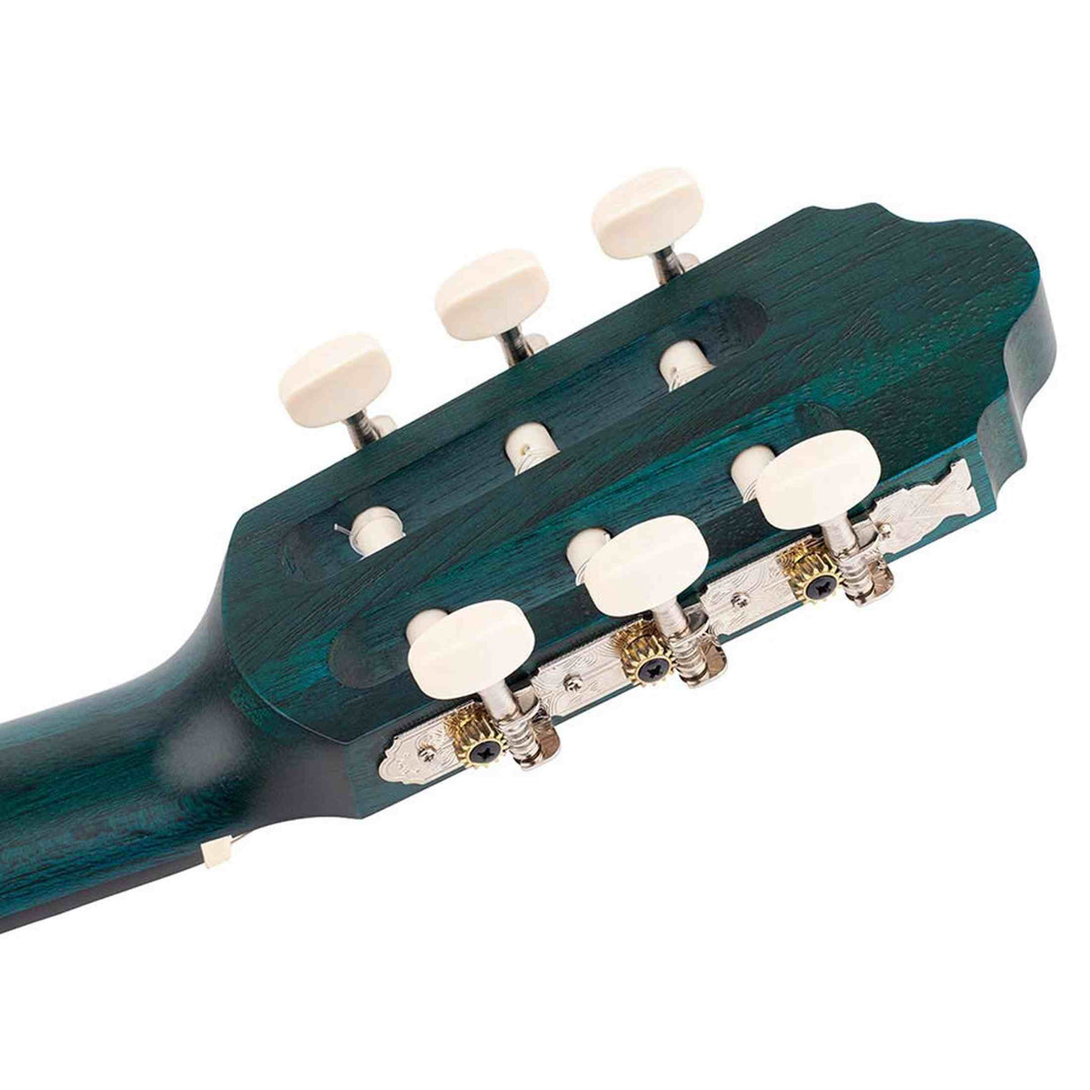 Valencia VC202TBU klassieke gitaar 1/2, sitka sparren top, nato zij- & achterblad, transparant blauwe finish