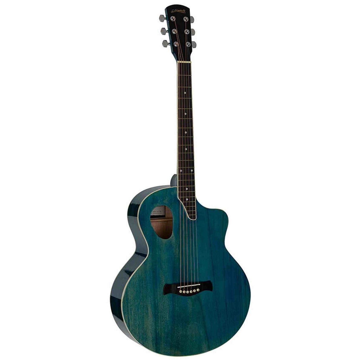 Nashville GOF-110-TBU Offset Soundhole Akoestische Gitaar Transparent Blauw