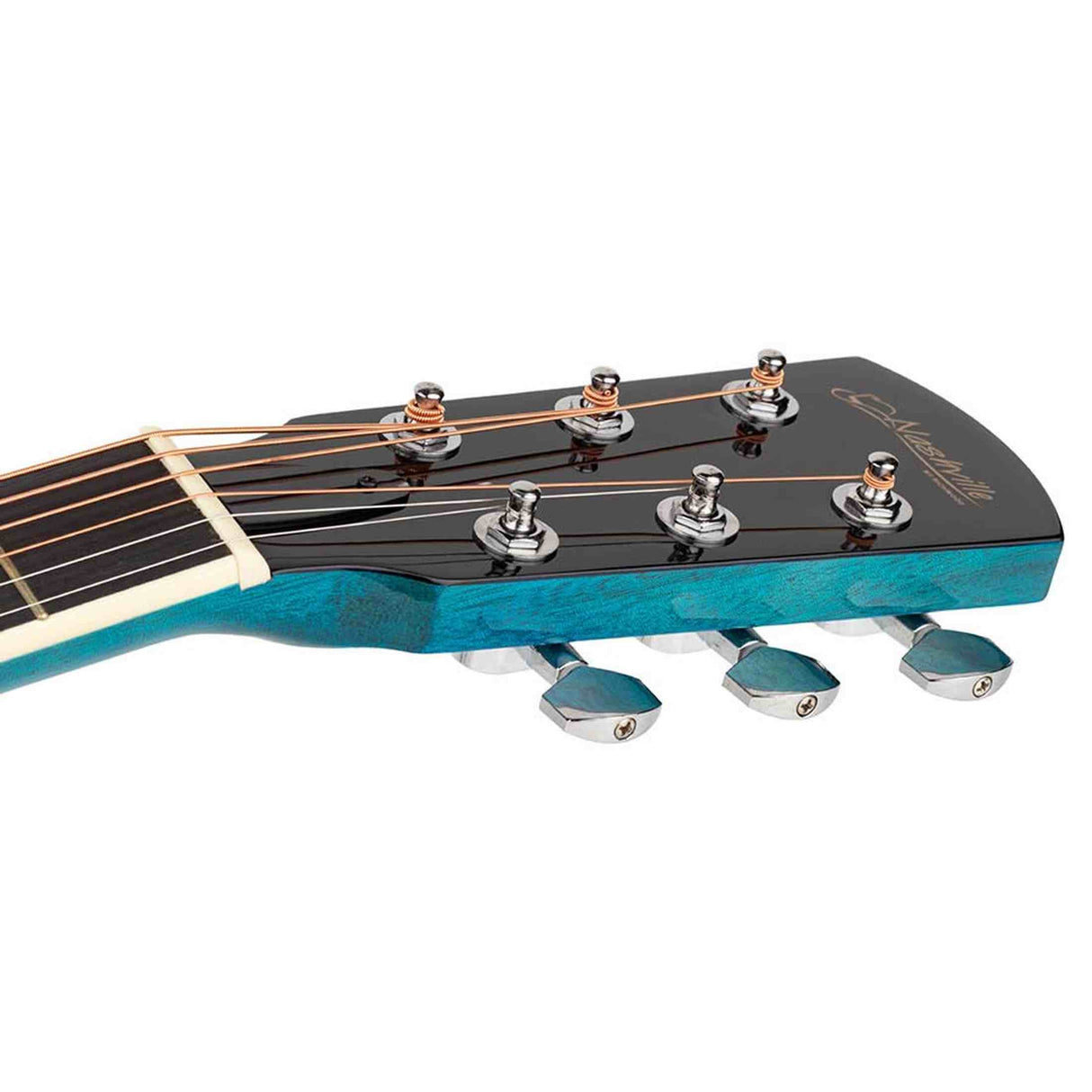 Nashville GOF-110-TBU Offset Soundhole Akoestische Gitaar Transparent Blauw