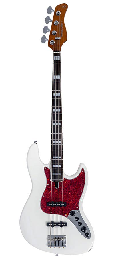 Sire V7N A4/AWH Marcus Miller 4-snarige Actieve Basgitaar Antique White met Elzen Body en Heritage-3 Preamp