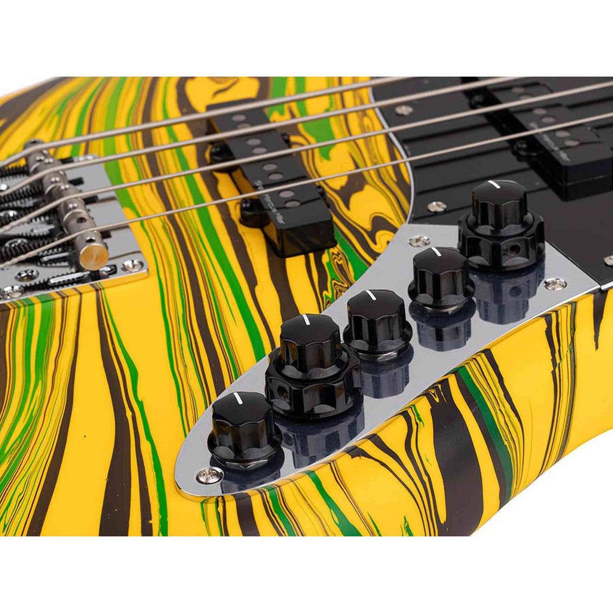 Sire V7N A4/YS Marcus Miller 4-snarige Actieve Basgitaar Matte Yellow Swirl met Elzen Body en Heritage-3 Preamp