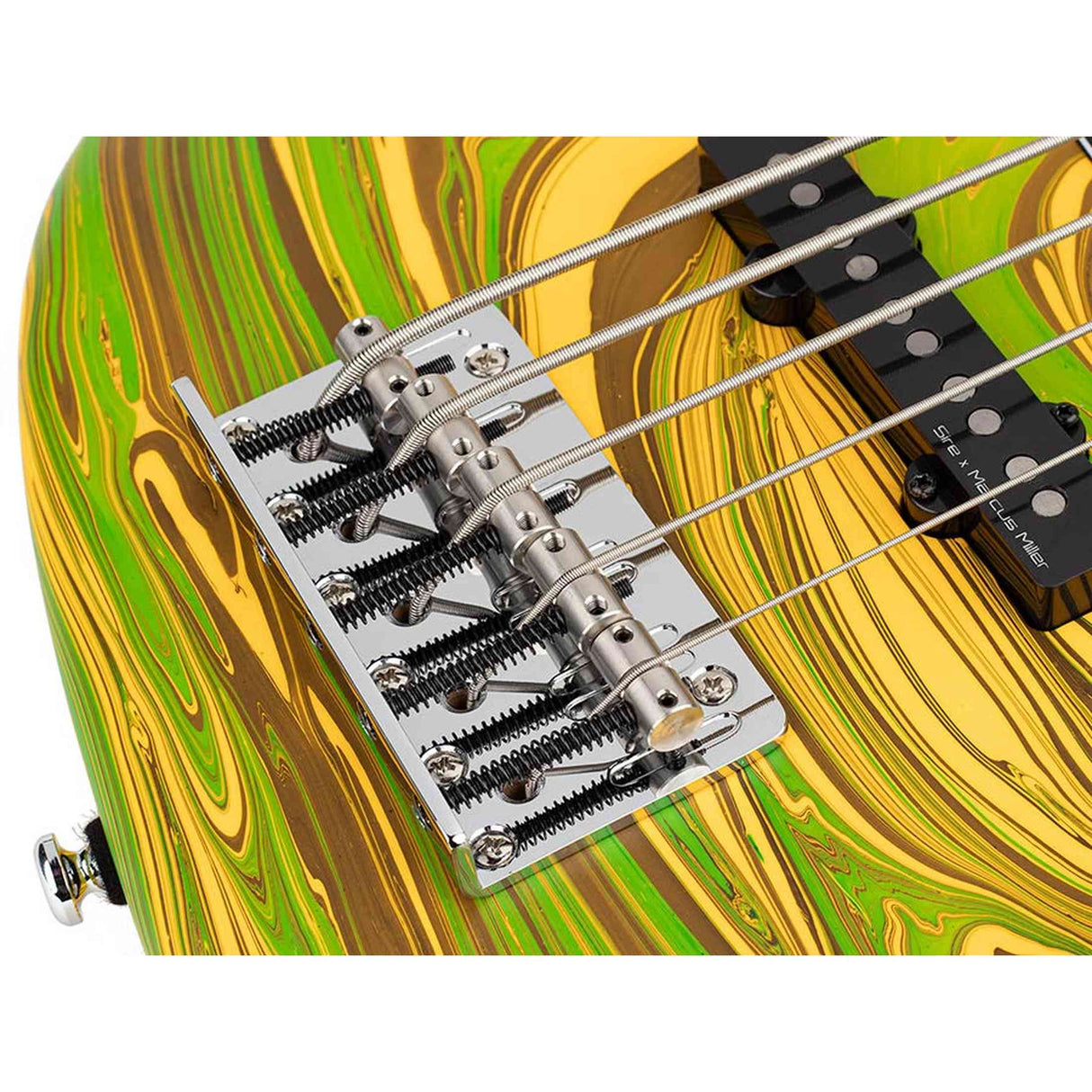 Sire V7N A5/YS Marcus Miller 5-snarige Actieve Basgitaar Matte Yellow Swirl met Elzen Body en Heritage-3 Preamp