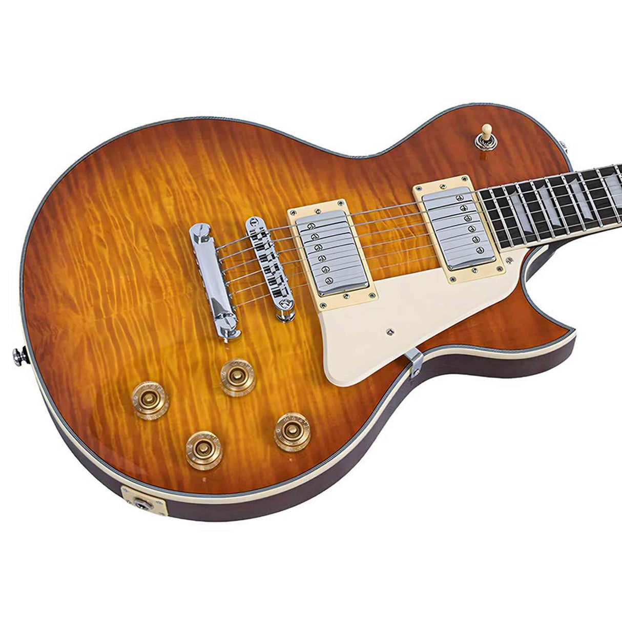 Sire L7N/AMB Larry Carlton New Gen L-Style Elektrische Gitaar Amber Burst met Ebbenhouten Toets en Locking Tuners