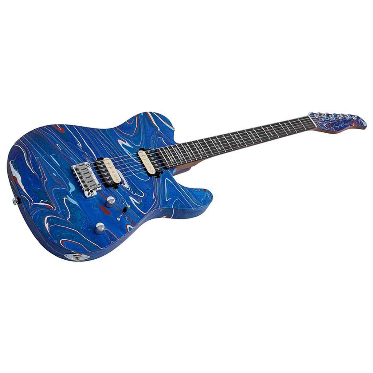 Sire T7 HH/BLSW Larry Carlton T-Style Elektrische Gitaar Blue Swirl met Roasted Maple Hals en Locking Tuners