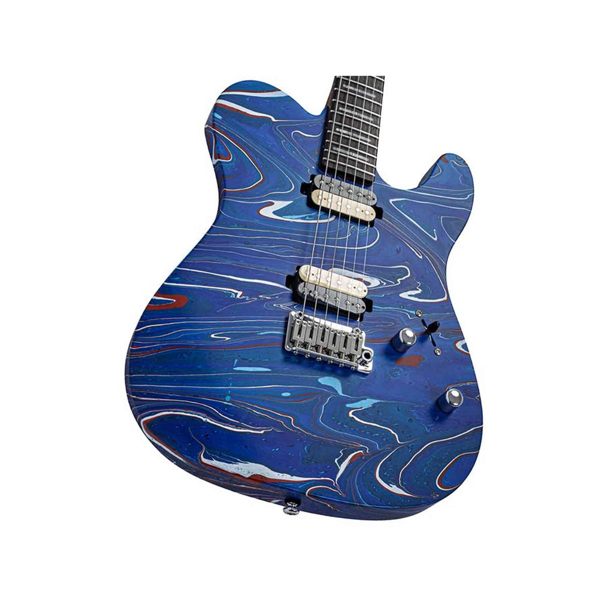 Sire T7 HH/BLSW Larry Carlton T-Style Elektrische Gitaar Blue Swirl met Roasted Maple Hals en Locking Tuners