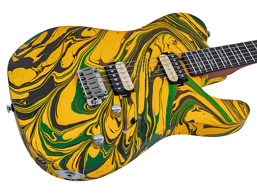 Sire T7 HH/YWSW Larry Carlton T-Style Elektrische Gitaar Yellow Swirl met Roasted Maple Hals en Locking Tuners