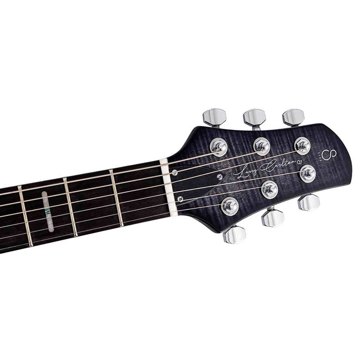 Sire Q7H/TBK Larry Carlton Hollow Elektrische Gitaar Transparent Black met Chambered Mahonie Body en Locking Tuners