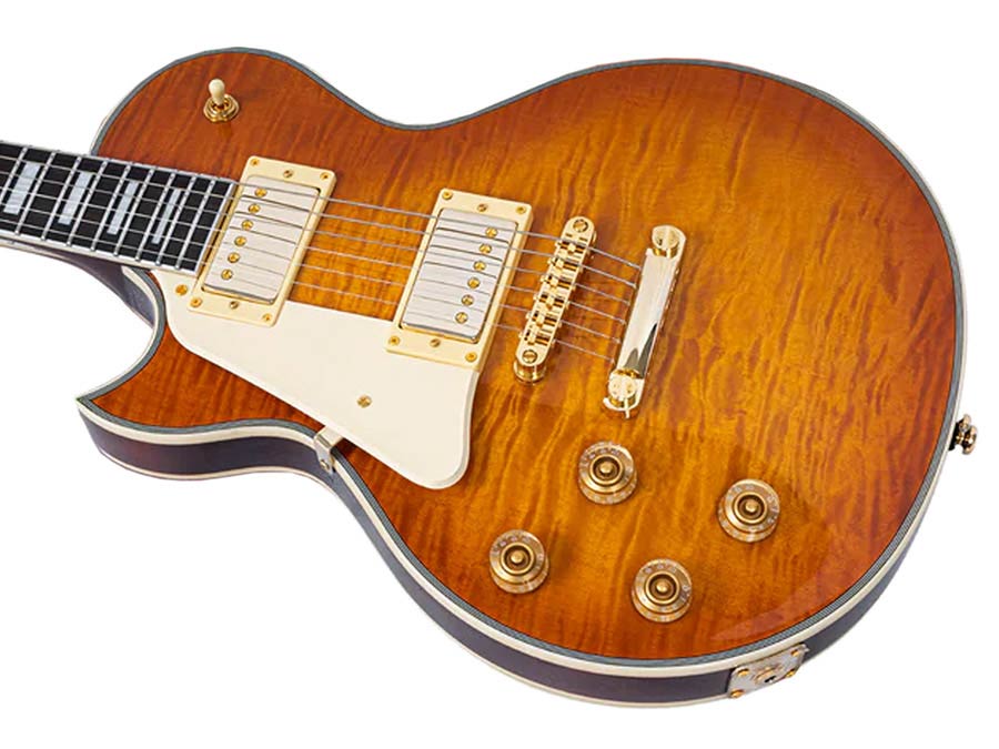 Sire L7DXL/AB Larry Carlton Linkshandige L-Style Elektrische Gitaar Amber Burst met Flame Maple Top en Gotoh Tune-O-Matic