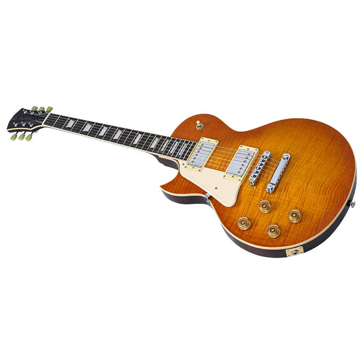 Sire L5L/AB Larry Carlton Linkshandige L-Style Elektrische Gitaar Amber Burst met Flame Maple Top en Coil Split