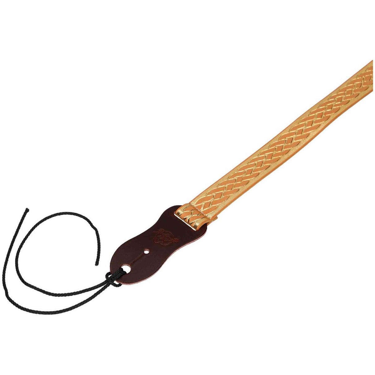 Flight S46 Gold Ukulele Strap Vegan Nubuck met Gevlochten Patroon en Headstock Tie