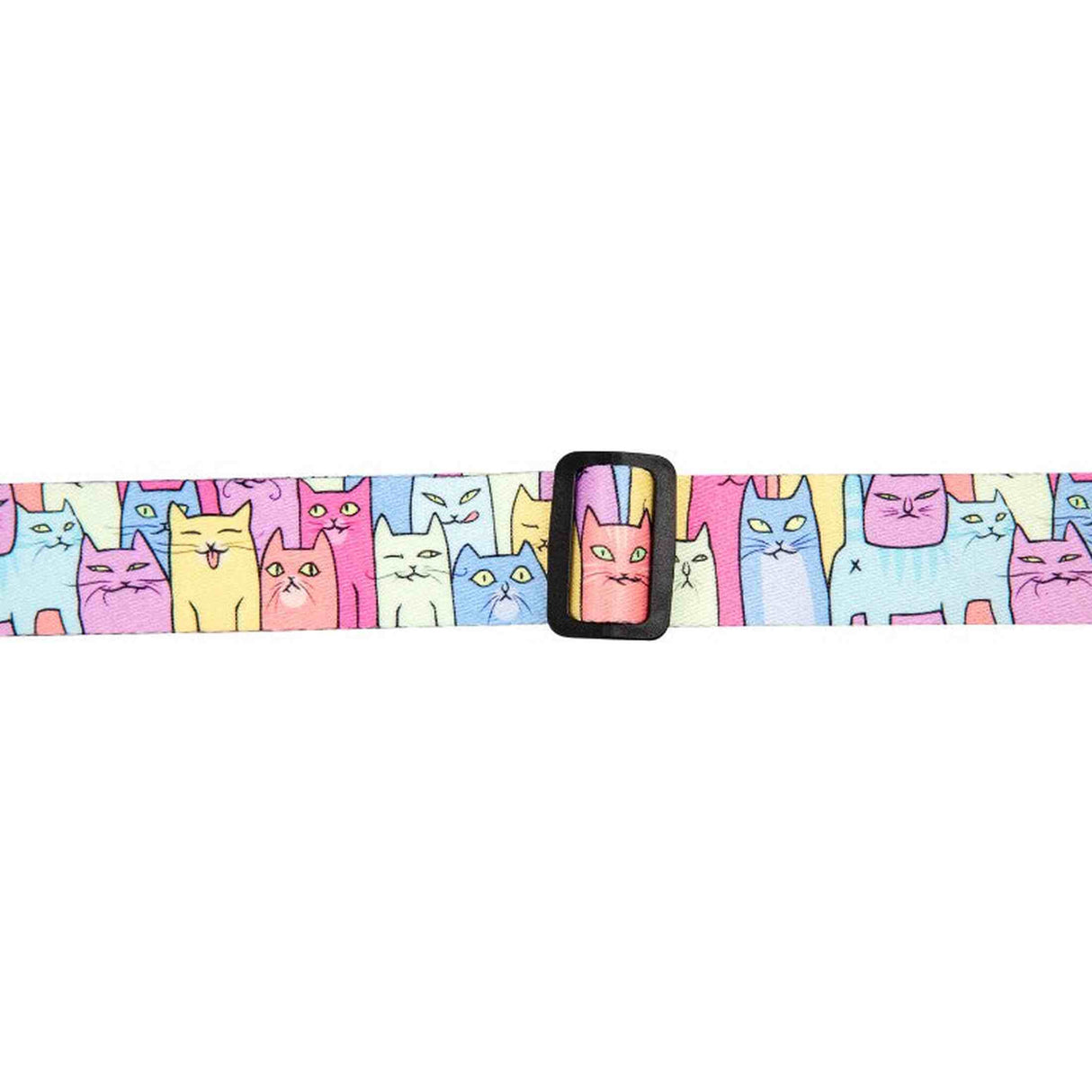 Flight S35 Kitty Ukulele Strap Poly/Leer met Kitty Design en Verstelbare Lengte