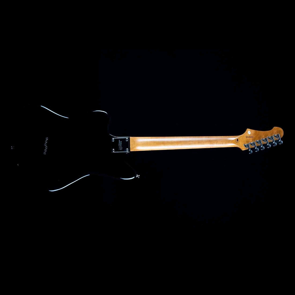 JET JJ-350 BK Offset Elektrische Gitaar HH Hardtail Roasted Maple Zwart
