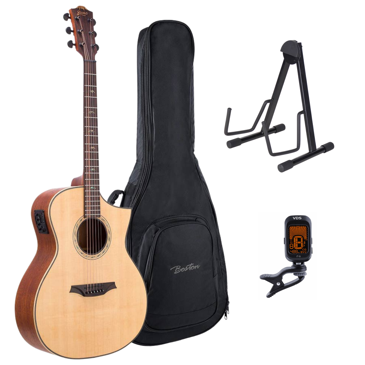 Bromo BAT4CE Tahoma Series Gitaarset β Hillside Auditorium Cutaway met Massief Sparren Bovenblad en Preamp