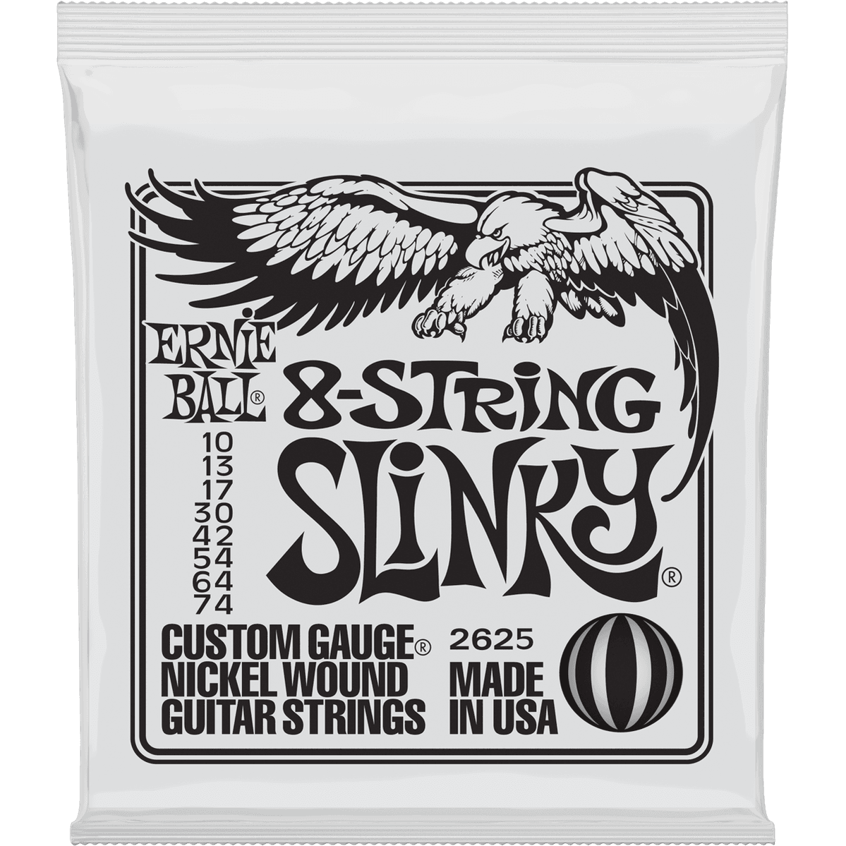 Ernie Ball 2625 elektrische gitaarsnaren 8-snarig 010-074