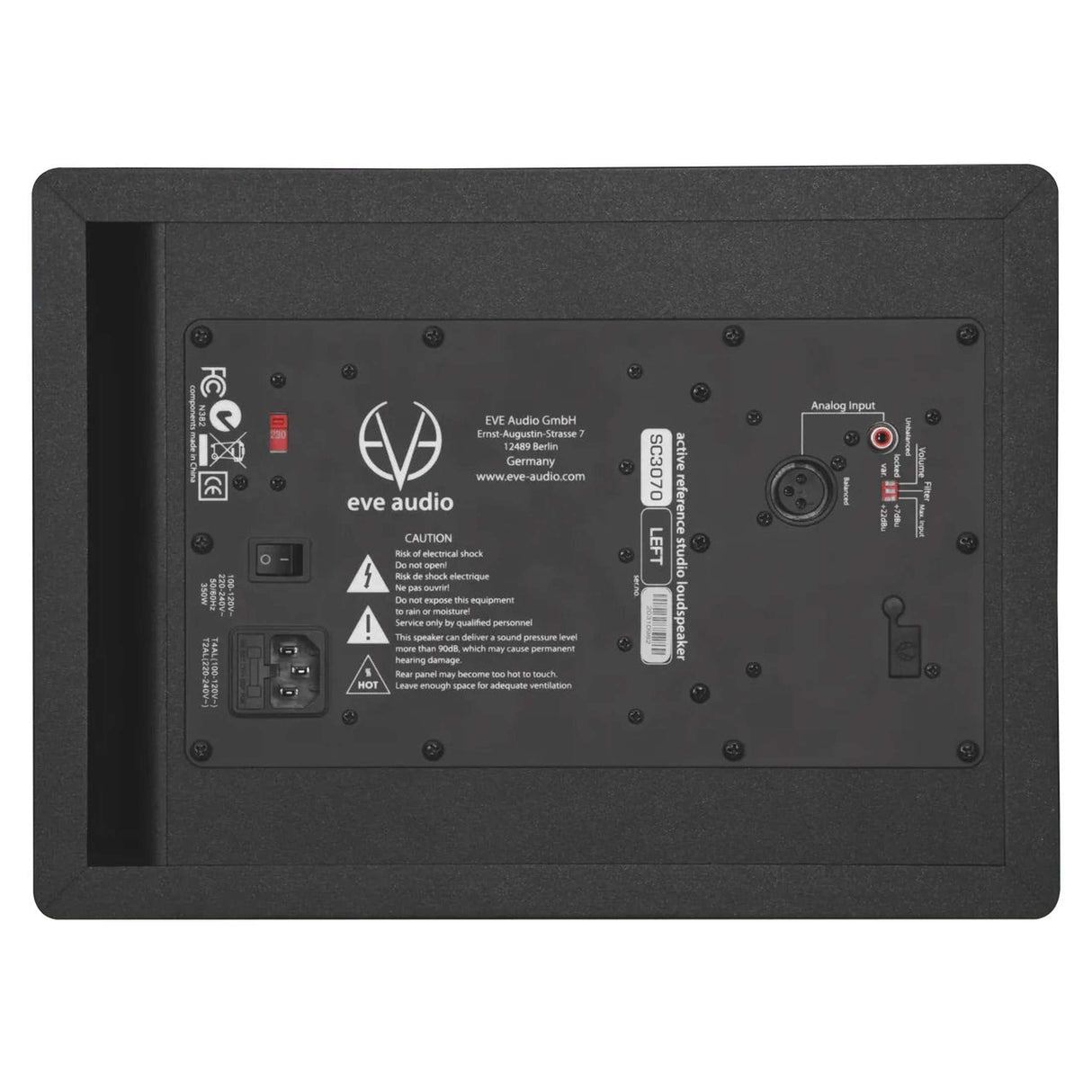 EVE Audio SC3070 Left actieve 3-weg studiomonitor 6,5 inch 335W 35Hz-25kHz 110 dB met DSP SMART-knob