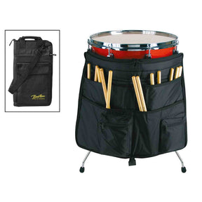 Boston ST-300 Drumstokkentas, professioneel model, met riem, accessoiresvak en floortom-bevestigingshaken