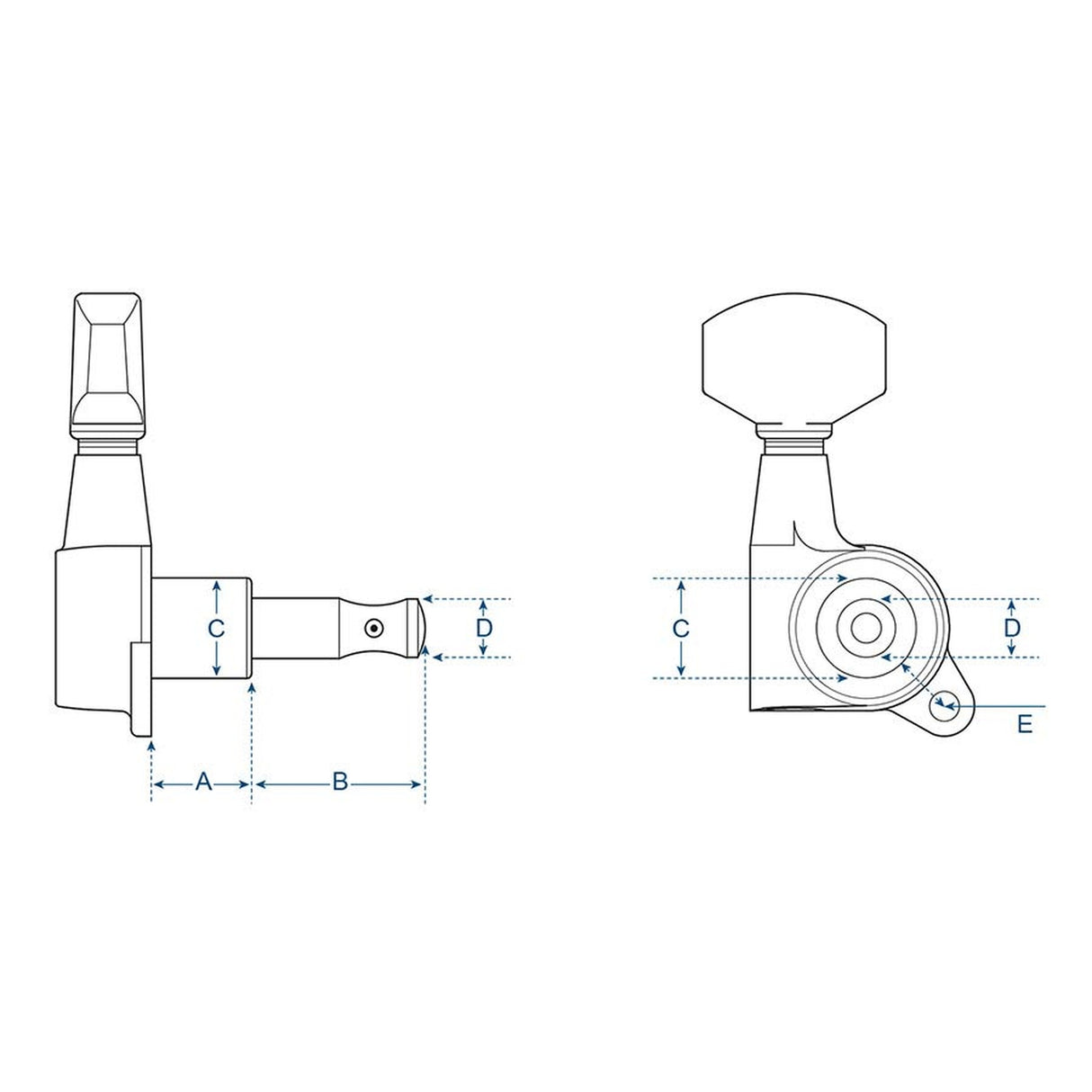 Boston 72-CR Stemmechanieken voor gitaar, die cast, 6x rechts, small, chroom