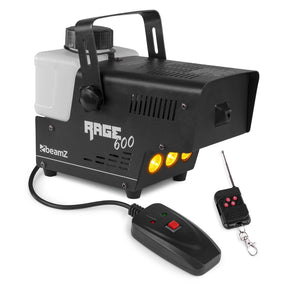 beamZ Rage 600LED Rookmachine met Vlameffect en Draadloze Afstandsbediening – 600W