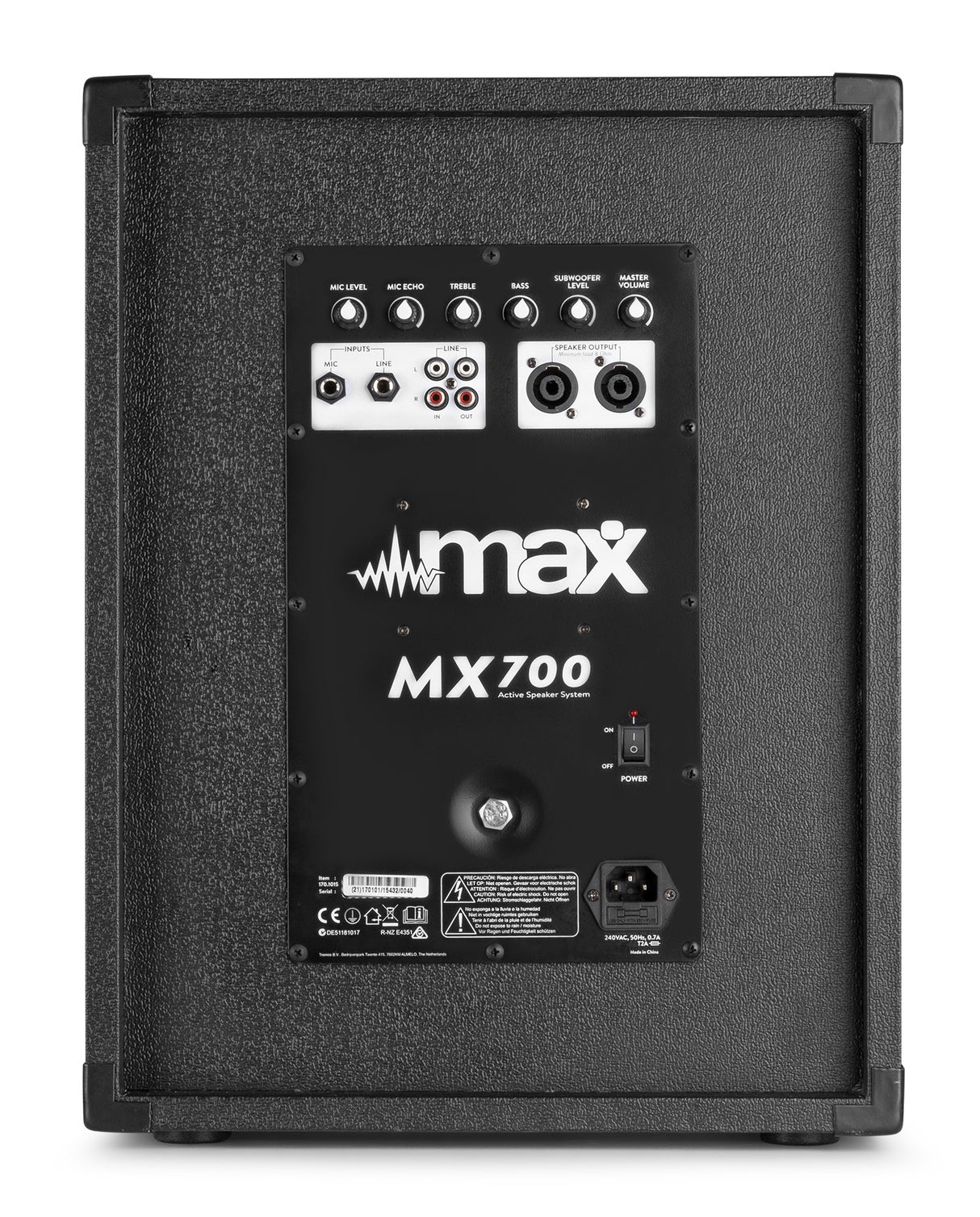 MAX MX700 2.1 Actieve Speakerset 700W met 12 inch Subwoofer en 2x 8 inch Tops