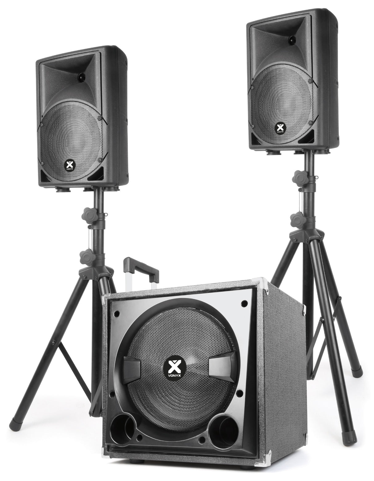 VONYX VX800BT 2.1 Actieve Speakerset 800W met 12 inch Subwoofer, Bluetooth en USB/SD MP3 Speler