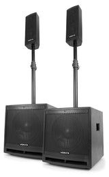 VONYX VX1000BT 1000W 2.2 Actieve Speakerset met Dubbele 10 inch Subwoofers en Bluetooth
