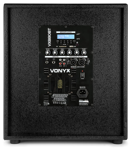 VONYX VX880BT 1000W 2.1 Actieve Speakerset met 15 inch Subwoofer, Bluetooth en Kolomspeakers
