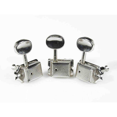 Boston 62-NL Stemmechanieken voor gitaar, nikkel, 6x links, vintage style, metalen knoppen
