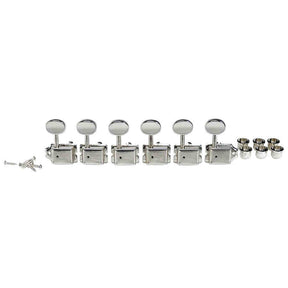 Boston 62-CL Stemmechanieken voor gitaar, chroom, 6x links, vintage style, metalen knoppen