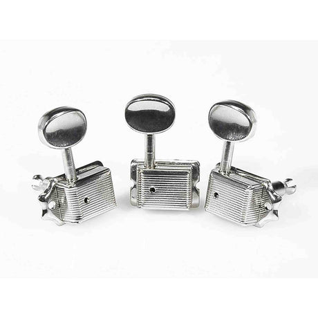Boston 62-CL Stemmechanieken voor gitaar, chroom, 6x links, vintage style, metalen knoppen
