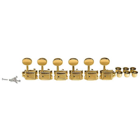 Boston 62-GL Stemmechanieken voor gitaar, goud, 6x links, vintage style, metalen knoppen