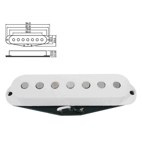 Boston PU-19-WH Stallion 7-string - vintage Alnico, wit