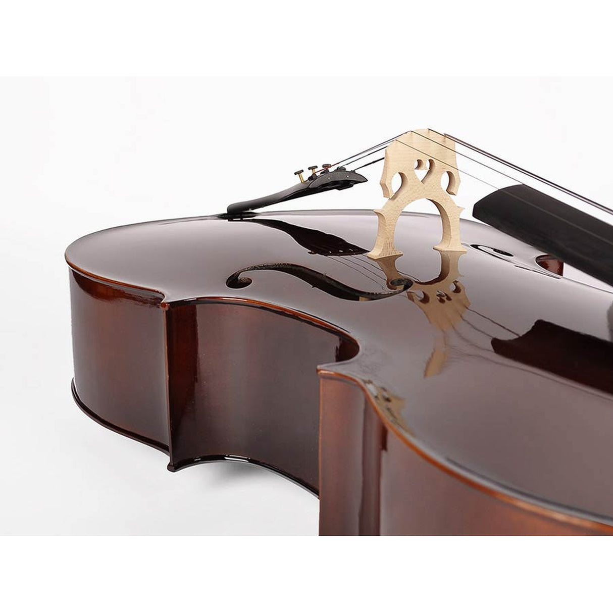 Leonardo LC-2014 cello set 1/4, geheel massief, nitro, ebben toebehoren, inclusief tas en strijkstok
