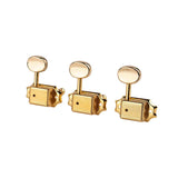 Boston 62-GLR Stemmechanieken voor gitaar, goud, 3x links + 3x rechts, vintage style, metalen knoppen